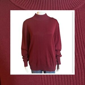 dressbarn Burgundy Turtleneck Sweater